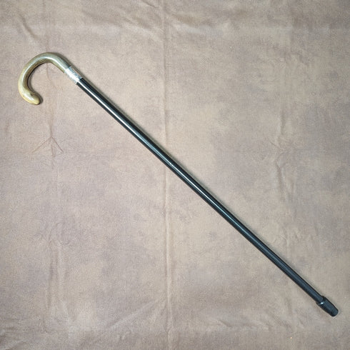 1925年 英国ヴィンテージ 紳士用ステッキ ホーンハンドル 純銀装飾 79cm C&S